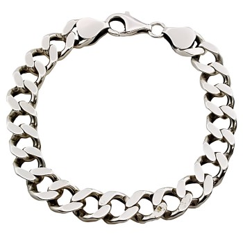 Silver 8 inch Curb Bracelet